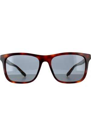 Gucci Rectangle Havana Blue Sunglasses - - One Size