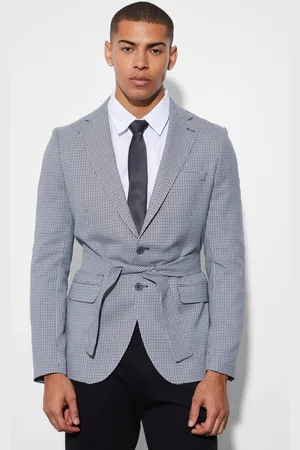Boohoo Slim Single Breasted Blazer With Belt - - 38