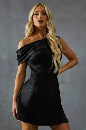 MissPap Womens Off Shoulder Tie Side Mini Dress - - 8