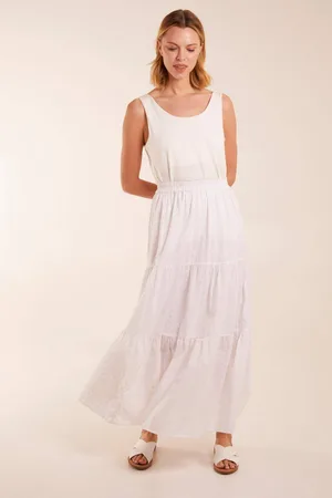 Blue Vanilla Womens Broderie Detail Maxi Skirt - - M