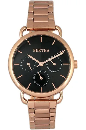 Bertha Womens Gwen Leather-Band Watch with Day & Date - - One Size