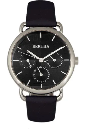 Bertha Womens Gwen Leather-Band Watch with Day & Date - - One Size