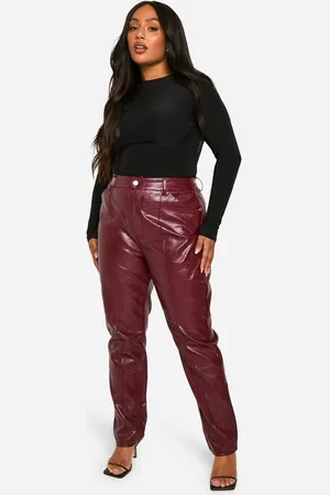 Boohoo Womens Plus Slim Fit Croc Pu Trouser - - 20