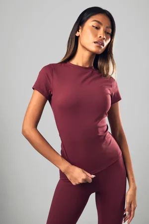 Boohoo Womens DSGN Studio Supersoft Peached Sculpt Short Sleeve Top - - S