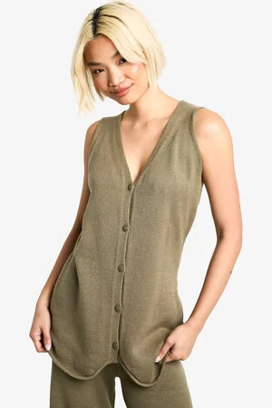 Boohoo Womens Longline Knitted Waistcoat - - S