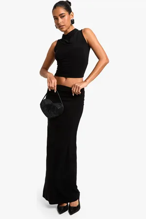 Boohoo Womens Cowl neck slinky halter top and maxi skirt set - - 14