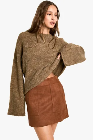 Boohoo Womens Suede Look Mini Skirt - - 14