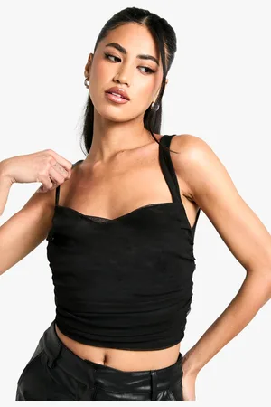 Boohoo Womens Mesh Ruched Front Top - - 10