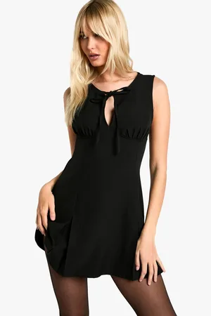 Boohoo Womens Keyhole Pleated Tailored Mini Dress - - 16