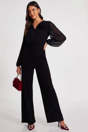 Quiz Womens Corsage Wide Leg Jumpsuit - 10