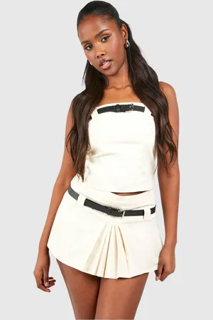 Boohoo Womens Belt Detail Longline Woven Bandeau - - 14