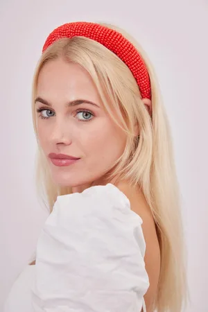 My Accessories Womens Solid Beaded headband - - One Size