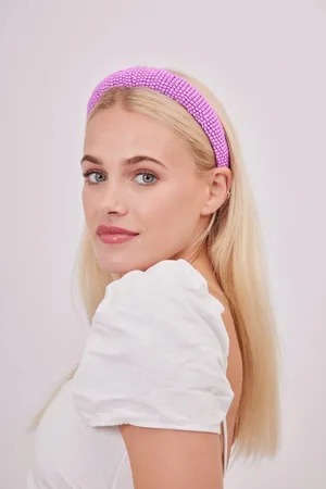 My Accessories Womens Solid Beaded headband - - One Size