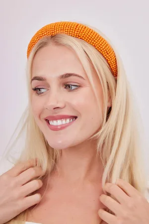 My Accessories Womens Solid Beaded headband - - One Size