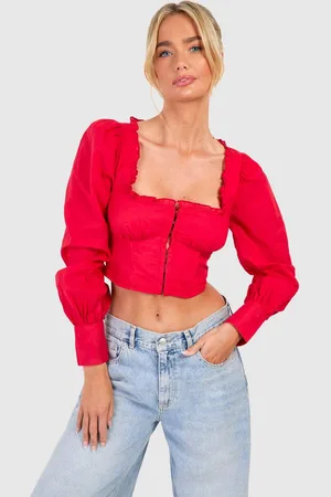 Boohoo Womens Frill Detail Hook And Eye Corset - - 10