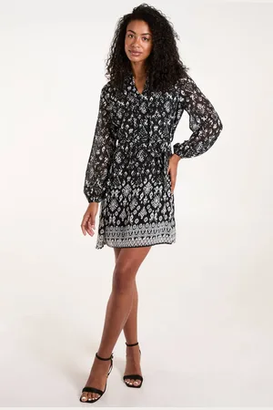 Blue Vanilla Womens Tie Neck Belted Waist Smock Mini Dress - - XL