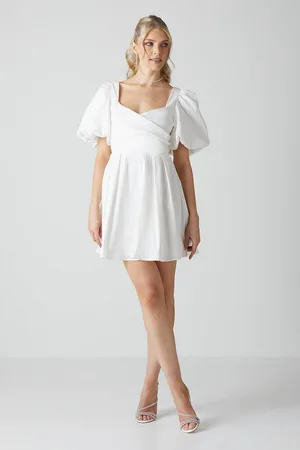 Coast Womens Puff Sleeve Full Skirted Mini Dress With Tie Back - - 10