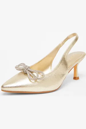 Quiz Womens Gold Wide Fit Slingback Court Heels - - 5