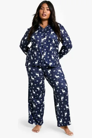 Boohoo Womens Plus Reindeer Trouser Pyjama Set - - 18
