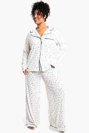 Boohoo Womens Plus Star Print Trouser PJ Set - - 18
