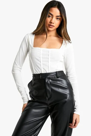 Boohoo Womens Rib Corset Bodysuit - - 6