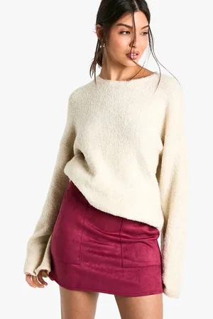 Boohoo Womens Suede Look Mini Skirt - - 10