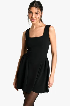 Boohoo Womens Square Neck Full Skirt Mini Dress - - 10