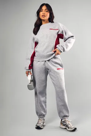 Boohoo Womens Petite DSGN Embroidered Panelled Tracksuit - - XS