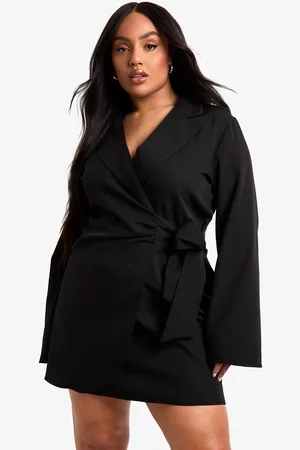 Boohoo Womens Plus Tie Waist Tailored Blazer Dress - - 24