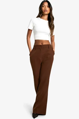 Boohoo Womens Woven Slim Fitted Flare Trouser - - 16