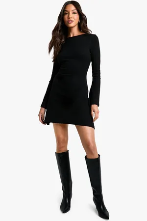 Boohoo Womens Rib Tie Back Shift Dress - - 18