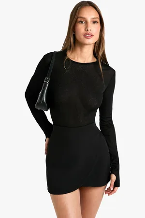 Boohoo Womens Woven Wrap Front Mini Skirt - - 12