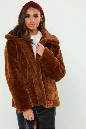 Urban Bliss Womens Borg Fur Collar Jacket - - L