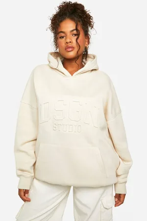 Boohoo Womens Plus DSGN Collegiate Embossed Oversized Hoodie - - 20