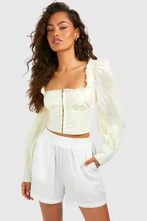Boohoo Womens Frill Detail Hook And Eye Corset - - 10