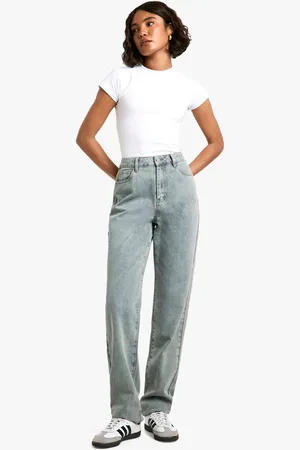 Boohoo Womens Tall 36 Inch Basic Straight Leg Jeans - - 8