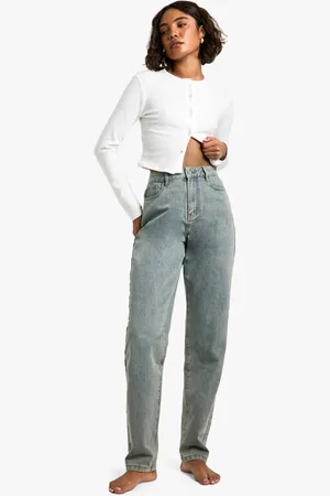 Boohoo Womens Tall 34 Inch Basic Straight Leg Jeans - - 10