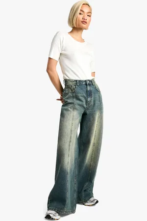 Boohoo Womens Seam Detail Straight Leg Jean - - 8