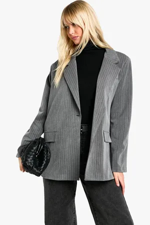 Boohoo Womens Oversized Tailored Pinstripe Blazer - - 16