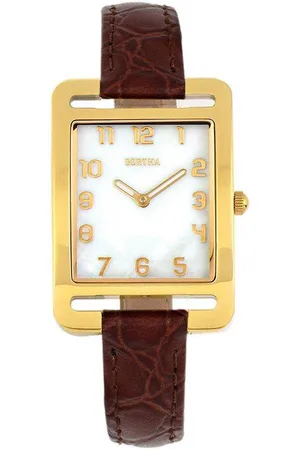 Bertha Womens Marisol Swiss MOP Leather-Band Watch - - One Size
