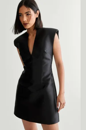 NASTY GAL Womens Plunge Structured Satin Lantern Mini Dress - - 10