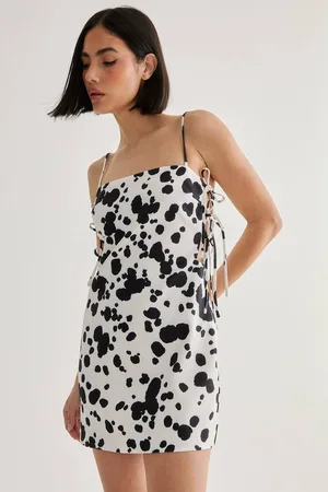 NASTY GAL Womens Spot Print Tailored Tie Side Dress - - 16