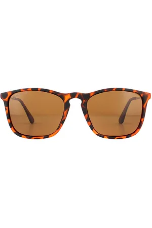 Montana Rectangle Turtle Rubbertouch Polarized Sunglasses - One Size