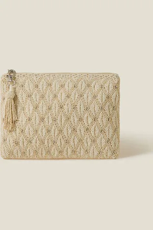 Accessorize Womens Bridal Embellished Zip Clutch Bag - - One Size