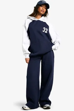 Boohoo Womens Contrast Waistband Wide Leg Joggers - - XL