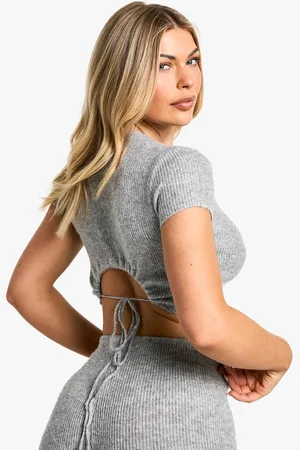 Boohoo Womens Back Detail Super Soft Jumper - - L