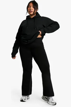Boohoo Womens BASICS PLUS DEEP WAISTBAND FLARE - - 18