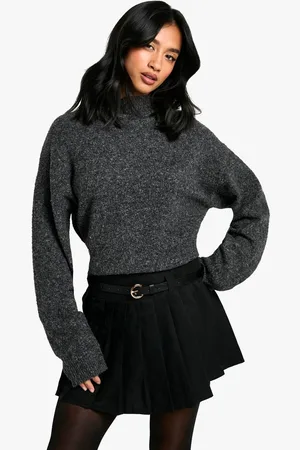 Boohoo Womens Petite Belt Detail Pleated Woven Mini Skirt - - 12