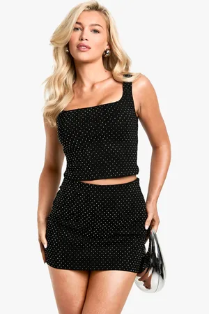 Boohoo Womens Hot Fix Diamante Corset Top - - 6