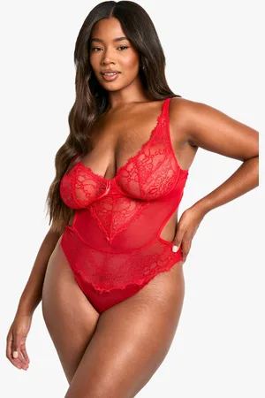 Boohoo Womens Plus Lace Plunge Body - - 26